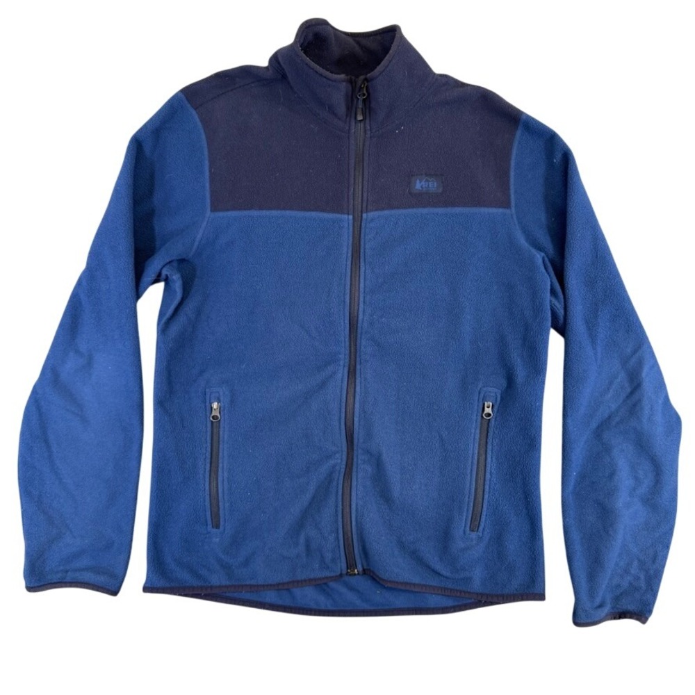 REI Co-op Mens Blue Full Zip Fleece Jacket Two Tone Medium 901437